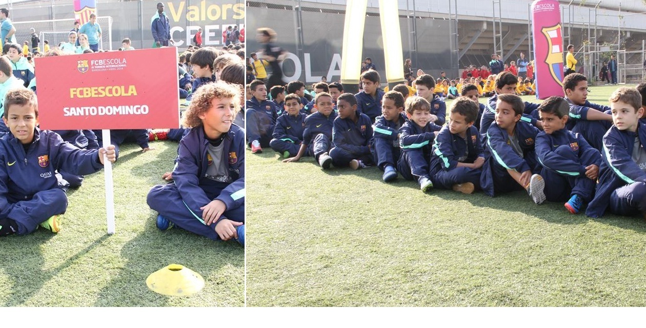 Jugadores dominicanos durante el desfile inaugural del torneo de Barcelona