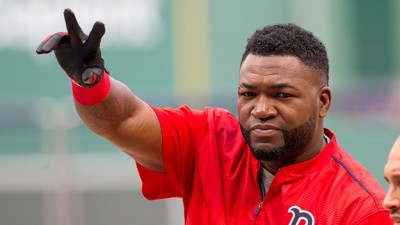 BOSTON, MA - JULY 26: David Ortiz #34 of the Boston Red Sox waves to the fans before a game against the Detroit Tigers at Fenway Park on July 26, 2015 in Boston, Massachusetts. (Photo by Rich Gagnon/Getty Images)